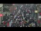 Crowd fills commercial street in Wuhan, one year after lockdown