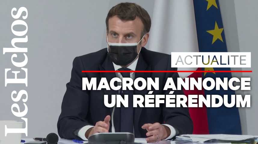 Illustration pour la vidéo Macron annonce un référendum pour intégrer le climat à la Constitution