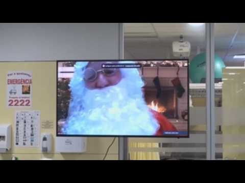 Children video call Santa from Barcelona hospital