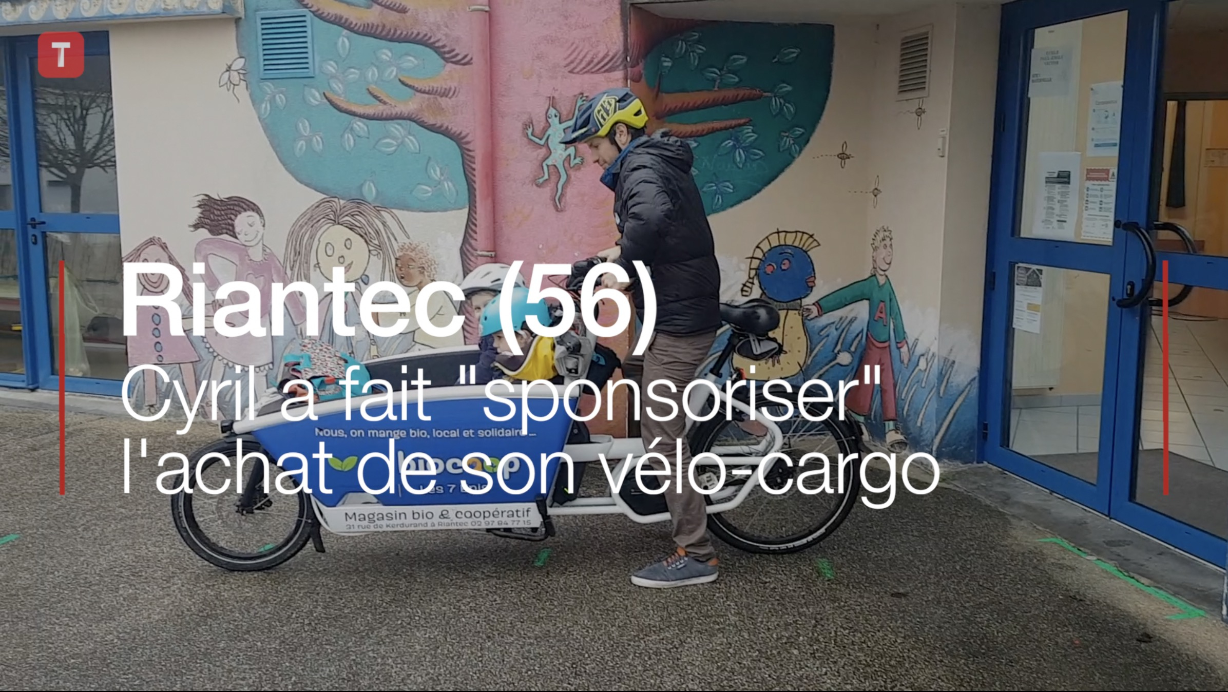 Riantec (56). Cyril a fait "sponsoriser" l'achat de son vélo-cargo (Le Télégramme)