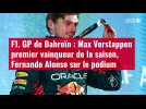 VIDÉO. F1. GP de Bahreïn : Max Verstappen premier vainqueur de la saison, Fernando Alonso
