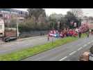 Grève du 7 mars contre les retraites: le passage du cortège boulevard de la Liberté à Arras