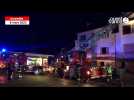 VIDÉO. Un incendie brûle une maison à Carhaix ce lundi soir, les pompiers sont sur place