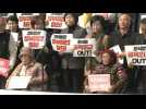 Protest against South Korea's plan to compensate Japan wartime forced labour victims