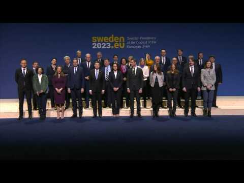 EU Trade Ministers pose for group photo at Stockholm meeting