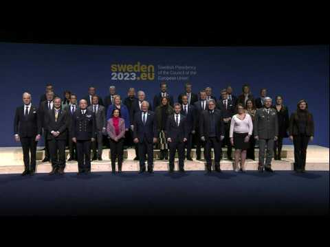 EU Defence Ministers take group photo during informal meeting in Stockholm