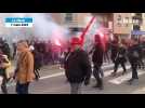 VIDÉO. Grève du 7 mars : fumigènes et pétards dans la manifestation du Mans