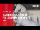VIDEO. La statue de la licorne de Saint-Lô va se refaire une beauté