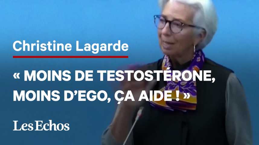 Illustration pour la vidéo Femmes dirigeantes : « Moins de testostérone, moins d’ego, ça aide », selon Christine Lagarde