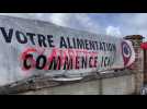 Manifestation des salariés contre la fermeture de la distillerie Tereos à Morains