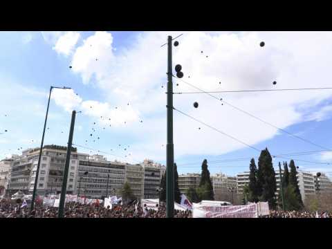 Thousands protest in Athens over rail tragedy: police