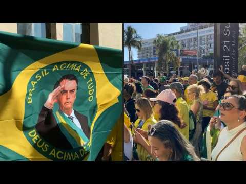 Bolsonaro supporters gather outside Liberal Party headquarters