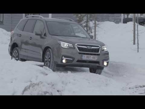 X-mode - Skoda Forester on snowy rough road