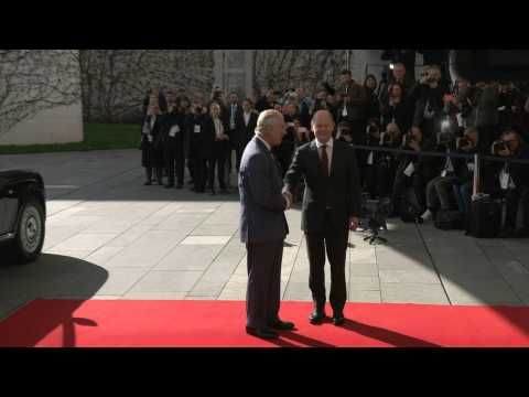 German Chancellor Scholz welcomes UK's Charles III at Chancellery