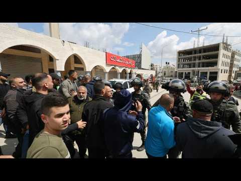 Palestinians scuffle with Israeli forces in Huwara