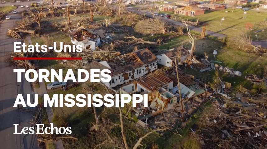 Illustration pour la vidéo Le Mississippi dévasté par des tornades, l'aide fédérale déployée