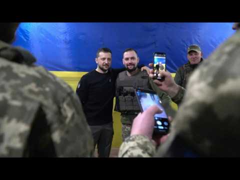 Ukraine's Zelensky visits army positions in frontline Zaporizhzhia region
