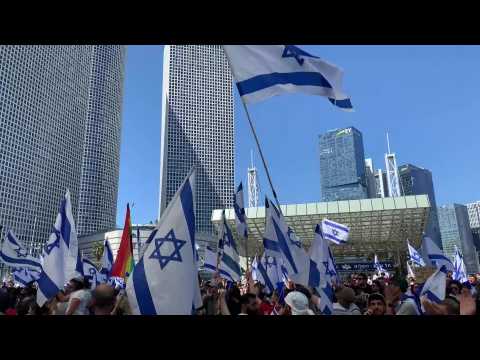 Israelis protest in Tel Aviv's Kaplan street against govt judicial reforms