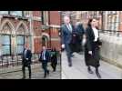 Prince Harry and others leaving the Royal Courts of Justice in London after UK privacy hearing
