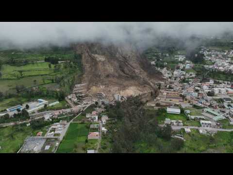 Aerial images of site of deadly landslide in Ecuador