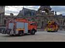 Chantilly. Exercice incendie et sauvetage des oeuvres d'art grandeur nature au Château