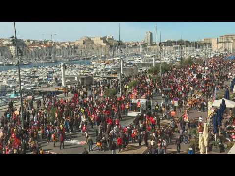 Rally on the Old Port of Marseille against the pension reform