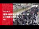 VIDÉO. Mobilisation en baisse, affrontements : les images de la manifestation à Rennes