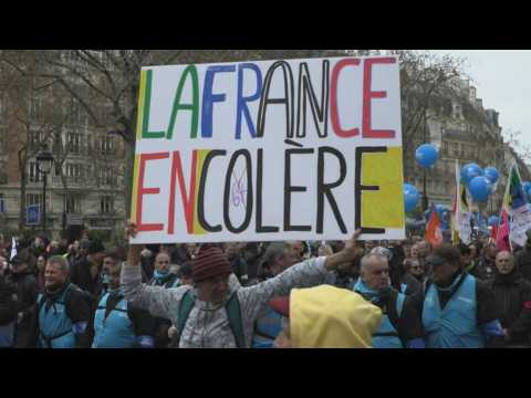 Paris protesters kick off march against pension reform