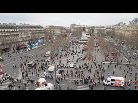 Place de la Republique in Paris before the start of the demonstration