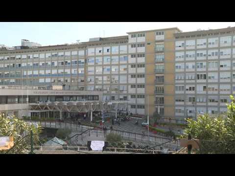 Exteriors of Rome hospital as Pope Francis readies departure