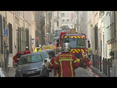 France: fire brigade at the scene after Marseille building collapse