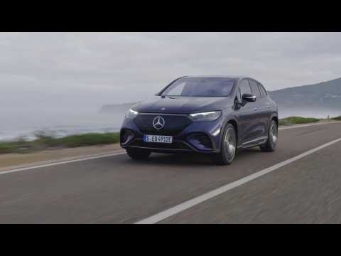 The new Mercedes-Benz EQE 350+ SUV in sodalite blue Driving Video