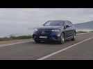 The new Mercedes-Benz EQE 350+ SUV in sodalite blue Driving Video