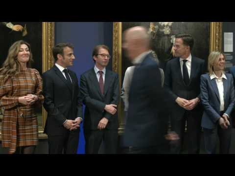French President Macron and Dutch Prime Minister Rutte share a working dinner