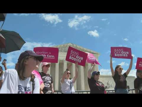 Dozens rally in support of abortion rights outside US Supreme Court
