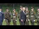 US President Biden inspects troops with Irish President Higgins