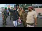 Huthi rebel prisoners arrive at Aden airport as prisoner exchange kicks off
