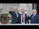Joe Biden arrives to the Irish parliament to deliver a speech
