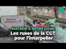 Réforme des retraites : en camion ou en bateau-mouche, la CGT interpelle Macron à Notre-Dame