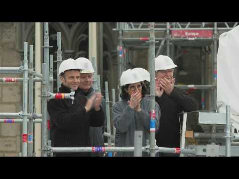 Macron visits Notre-Dame Cathedral site, four years after fire