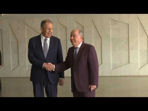 Russian Foreign Minister Sergei Lavrov arrives in Brazil