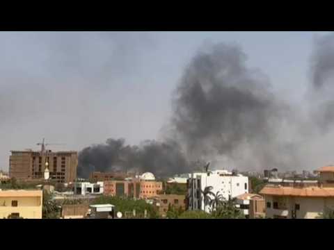 Smoke rises near Khartoum airport as fighting rages in Sudan