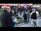 VIDÉO. Macron au 20 heures : un concert de casseroles devant la mairie d'Angers