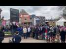 Paris-Roubaix: Ambiance à Denain pour le départ de l'édition féminine