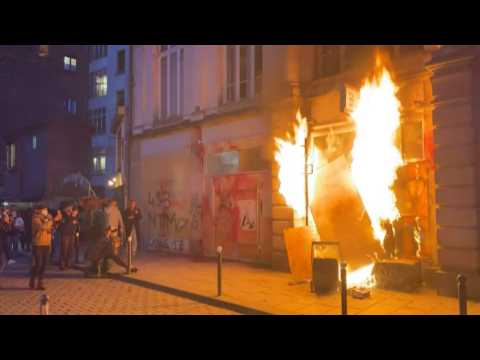 Police station burns during protests against French court decision on pension reform