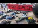 Toulouse : action coup de poing de militants écologistes, devant la BNP Paribas