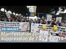 Manifestation des élus arrageois et des usagers du TGV Paris - Arras en juin 2014 [ARCHIVES]