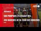 VIDÉO. 560 pompiers à l'assaut des 493 marches de la tour des Horizons à Rennes