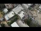 Aerial shots of damages to Gaza City houses after Israeli strikes