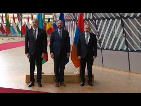European Council President receives Azerbaijani President and Armenian PM